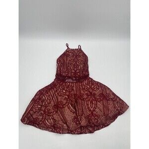 A'GACI Midriff cut out Maroon Dress Women Size Small